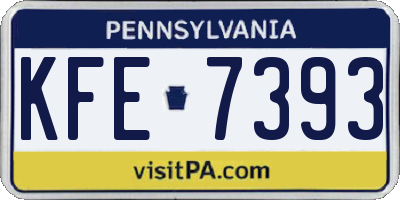 PA license plate KFE7393