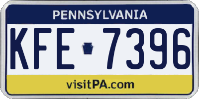 PA license plate KFE7396