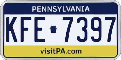 PA license plate KFE7397