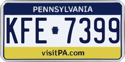 PA license plate KFE7399