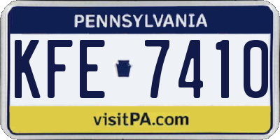 PA license plate KFE7410