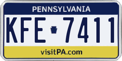 PA license plate KFE7411