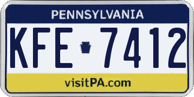 PA license plate KFE7412