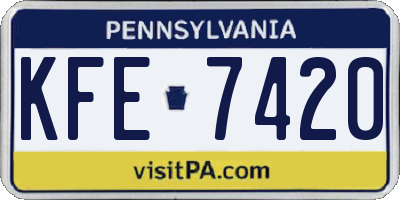 PA license plate KFE7420