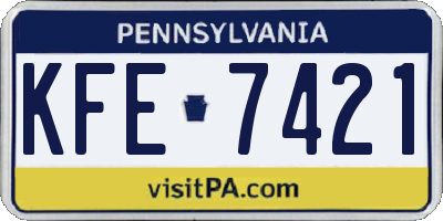 PA license plate KFE7421