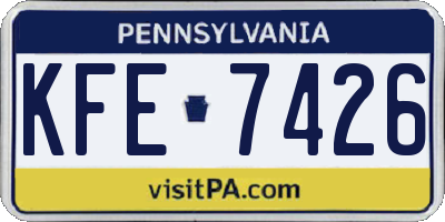 PA license plate KFE7426