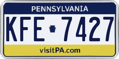 PA license plate KFE7427