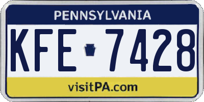 PA license plate KFE7428