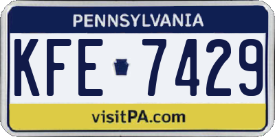 PA license plate KFE7429