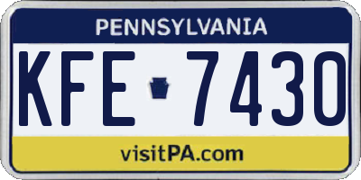 PA license plate KFE7430