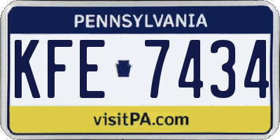 PA license plate KFE7434