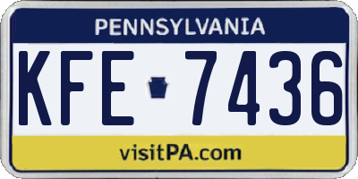 PA license plate KFE7436