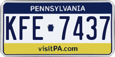 PA license plate KFE7437
