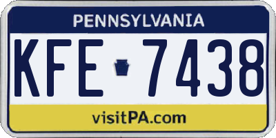 PA license plate KFE7438