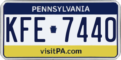 PA license plate KFE7440