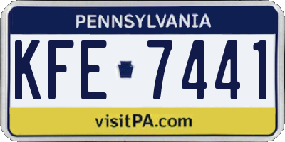 PA license plate KFE7441