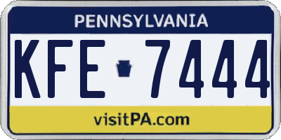 PA license plate KFE7444