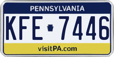 PA license plate KFE7446
