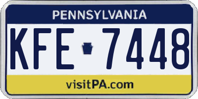 PA license plate KFE7448