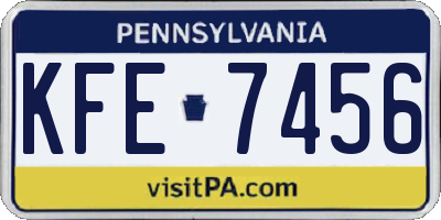 PA license plate KFE7456