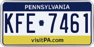 PA license plate KFE7461