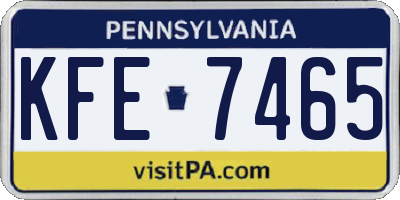 PA license plate KFE7465