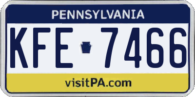 PA license plate KFE7466