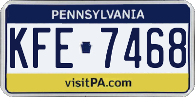 PA license plate KFE7468