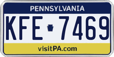 PA license plate KFE7469