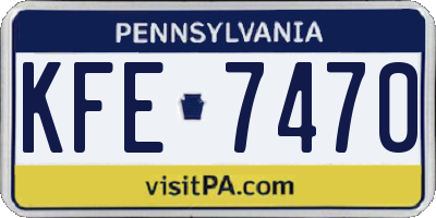 PA license plate KFE7470