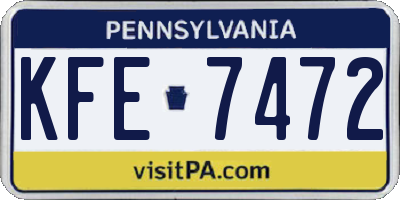 PA license plate KFE7472