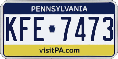 PA license plate KFE7473