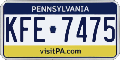 PA license plate KFE7475