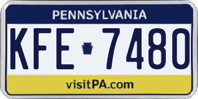PA license plate KFE7480