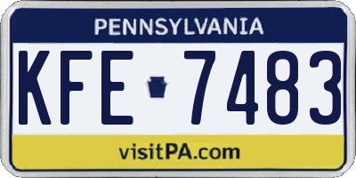 PA license plate KFE7483