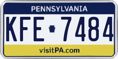 PA license plate KFE7484