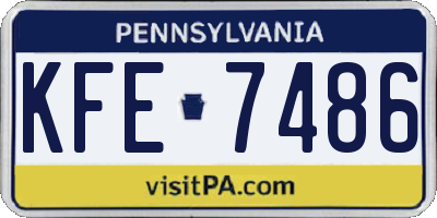 PA license plate KFE7486