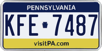 PA license plate KFE7487