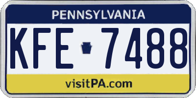 PA license plate KFE7488