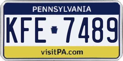 PA license plate KFE7489