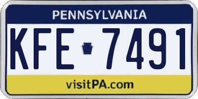 PA license plate KFE7491