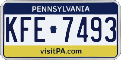 PA license plate KFE7493