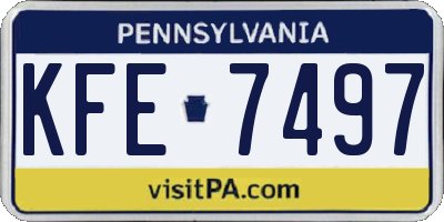 PA license plate KFE7497