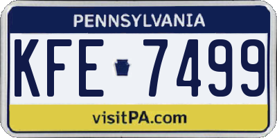 PA license plate KFE7499