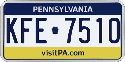 PA license plate KFE7510