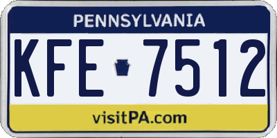 PA license plate KFE7512