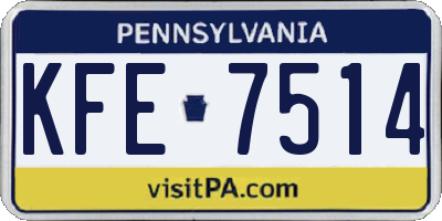 PA license plate KFE7514