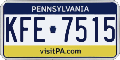 PA license plate KFE7515