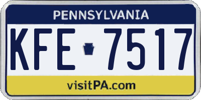 PA license plate KFE7517