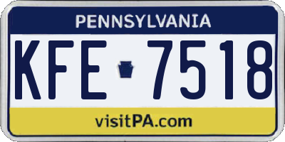 PA license plate KFE7518